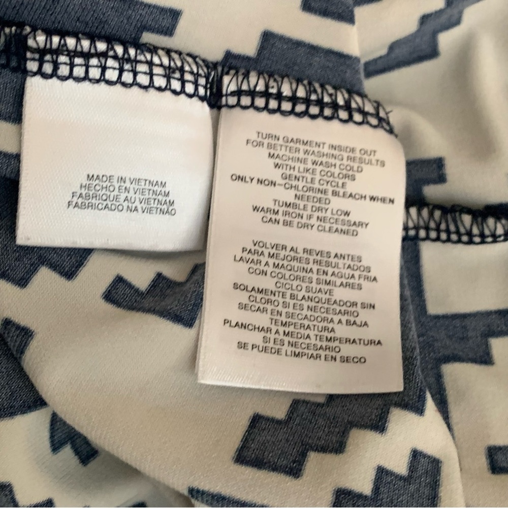 JONES NEW YORK Houndstooth Dress Navy Cream Size XL Ruched - Picture 13 of 13